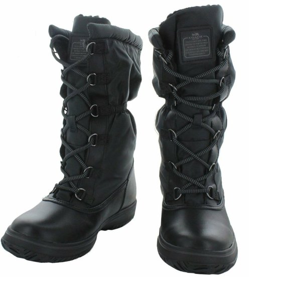 Coach Sage Cold Weather Hiking Snow Boot Black Nib - Picture 5 of 6